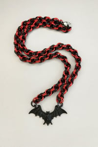 Image 2 of Double Spiral Chainmaille + Bat Necklace