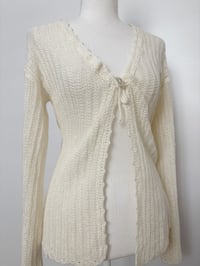 Image 2 of 00s Beige knitted cardigan // M 