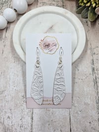 Image 2 of Bridal Lace Faux Leather Earrings