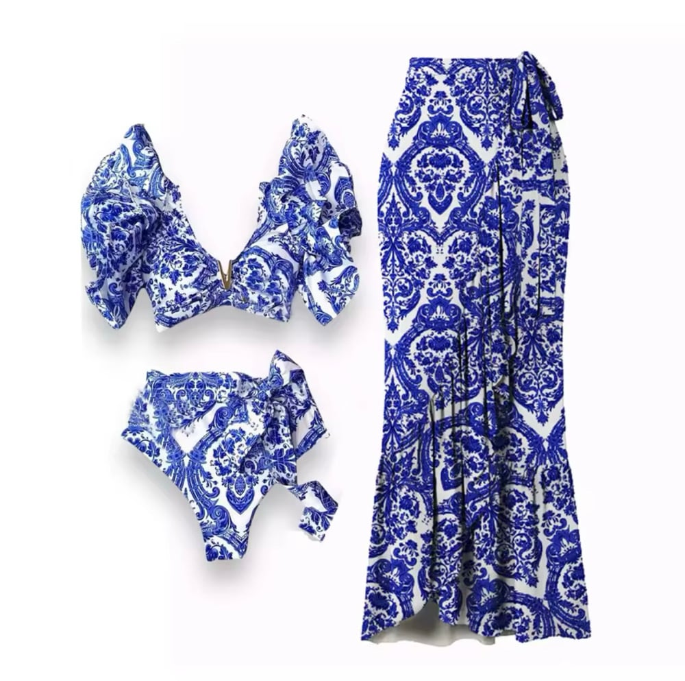 Image of 'Blue Sea' Bikini and Sarong