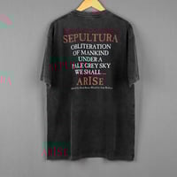 Image 2 of Sepultura Arise Destruction Metal Band Premium T-Shirt – Washed Cotton Unisex Tee
