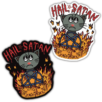 Image 1 of Hail Satan Cat - Sticker