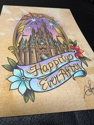 Image of 5x7 “Happily Ever After” Cinderella Castle inspired print