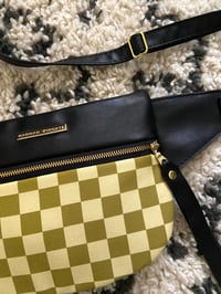 Image 3 of Olive green checkered crossbody 