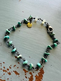Image 11 of Lone Mountain turquoise and opal 22k charm bracelet