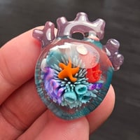 Image 3 of LARGE "MY HEART BELONGS TO THE SEA" ANATOMICALLY CORRECT HEART PENDANT 27
