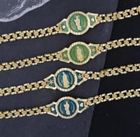 Image 2 of Copper plated 18k gold Virgin Mary bracelet 