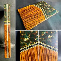 Image 1 of Baltic Amber & Desert Ironwood Segmented Knife Scales