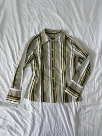 Image 1 of 00s Striped green shirt // S