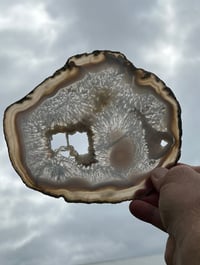 Image 2 of Large Agate Slice With Druzy Crystal Pockets #2249