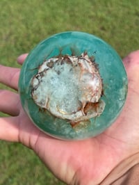 Image 12 of Aqua Fluorite Crystal Sphere #1822