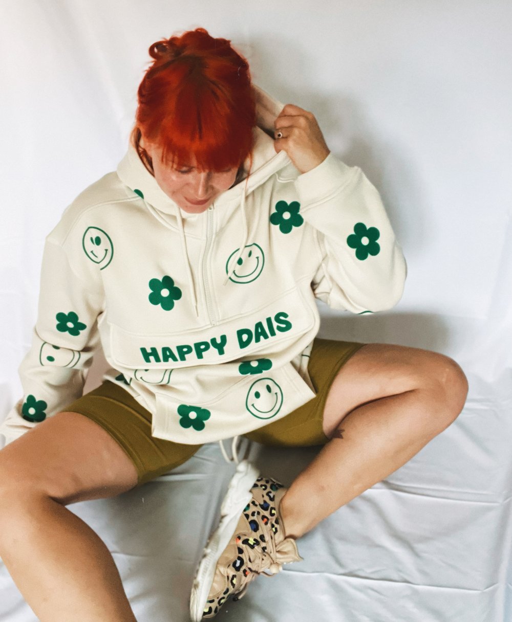 Image of Happy Dais super thick zip hoodie