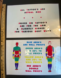 Image 1 of vintage National Tattoo Supply Signs Laminated set 2, 