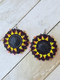 Image 1 of Sunset Neon Black earrings 