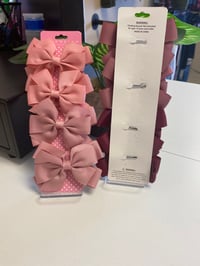 Image 2 of 4pc bow set Pink/Light pink 