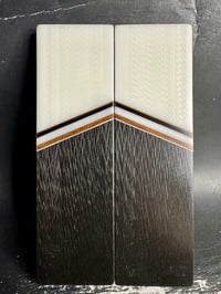 Image 2 of White Faux Ivory & Crosscut Carbon Fiber Knife Scales