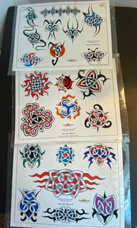 Image 1 of Tribal Celtic Flash- 3 Sheets Vtg shop used by George, Russia