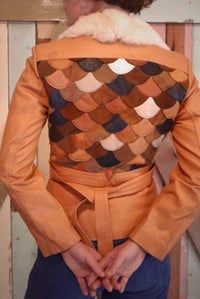 Image 1 of Vintage Leather Patchwork Jacket Xs/S