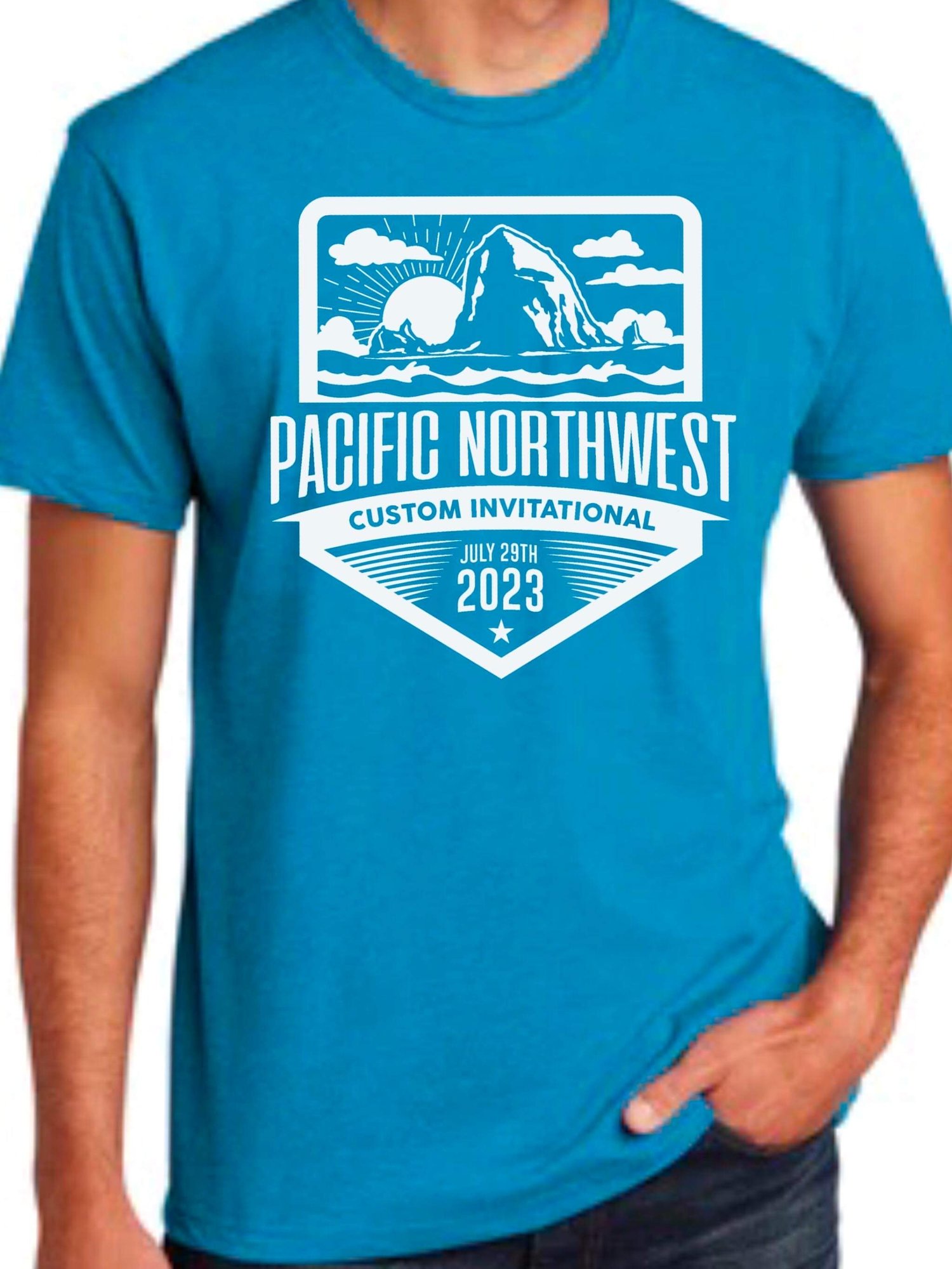 Image of PNWCI tee -Turquoise w White ink