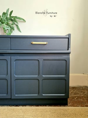 Image of Large Dark Grey Nathan Sideboard with Brushed Brass Handles