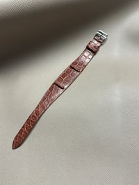 Image 2 of One Piece Bund Strap - Vintage Double Brown Alligator Flank