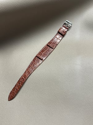 Image of One Piece Bund Strap - Vintage Double Brown Alligator Flank