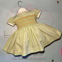Image 1 of girls green floral smocked dress 