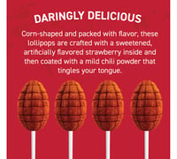Vero Elotes Strawberry Lollipop Coated with Chili Powder, 3 ct. 