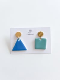 Paire de boucles d'oreilles céramique TRICARRÉ