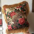 Japanese Metallic Peacock Cushion Cover With Gold Fringe Image 4