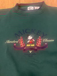 Image 2 of Vintage Green Mickey Mouse Crewneck (L)