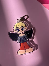 Image 4 of jimin and tae winged keychains.