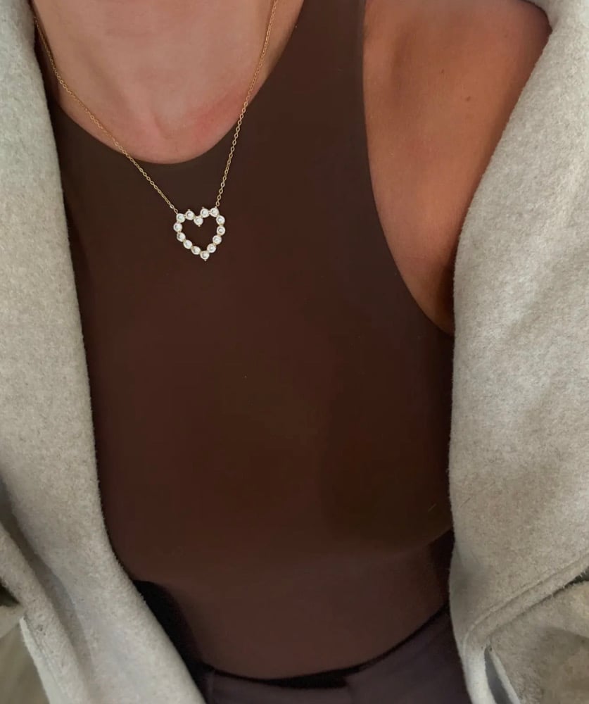 Image of CHANSUTTPEARLS  Diamond  Heart Necklace