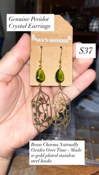 Image 1 of Peridot Crystal Earrings ✨💚