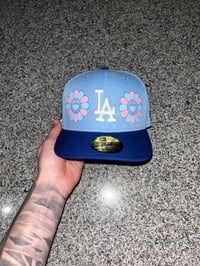 Image 2 of TRI TONE BLUE LA DODGERS CUSTOM FITTED CAP