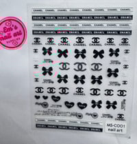 Chanel black bow with white sticker  