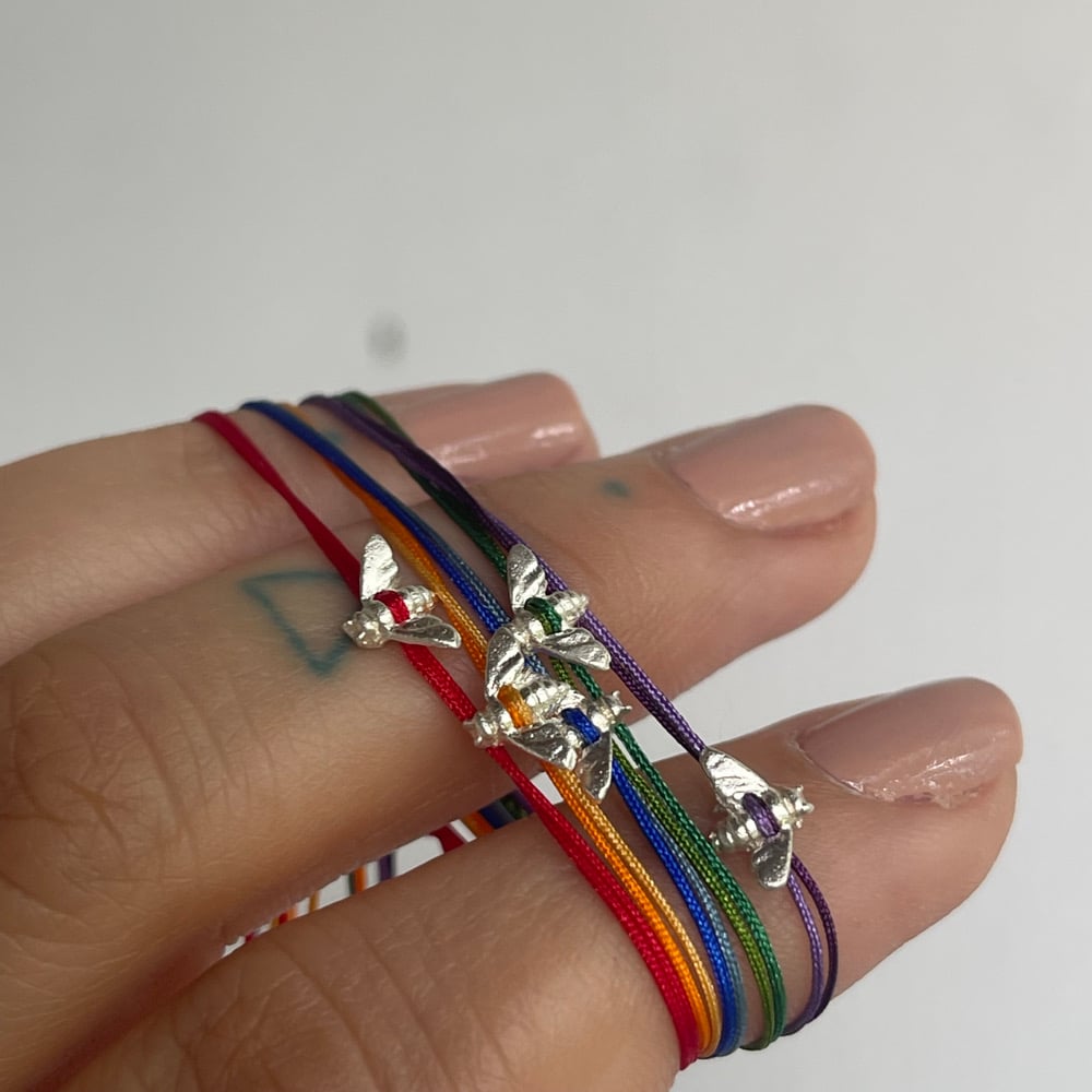 Image of silver bee bracelet