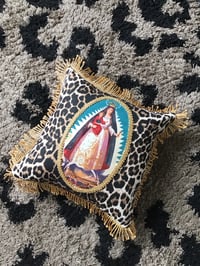 Image 5 of Virgin of charity leopard fabric cushion cover