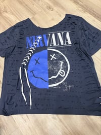 2x nirv blue off shoulder lace destroyed