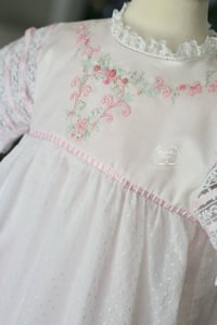 Image 7 of Size 4 Pink Swiss Dot & Hand Embroidered Dress