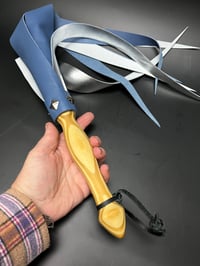 Image 1 of Ice Queen stingy flogger blue and silver leather 