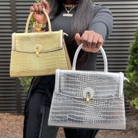 Image 1 of Metallic handle handbag