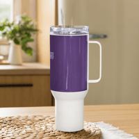 Image 2 of Travel mug with a handle (The Lord's Prayer on dark purple)
