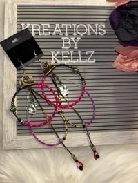 Image 1 of Watermelon Effect Medium Hoops