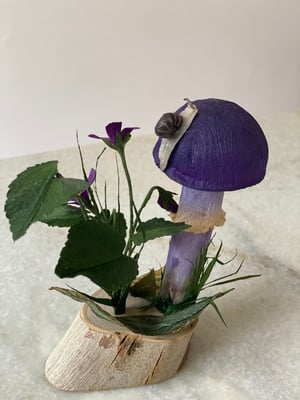 Image of Cortinarius Archeri mushroom and violet specimen 