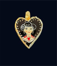 Image 2 of Heart Shaped Tattooed Lady Pendant 