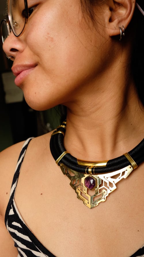 Image of cyborg amethyst necklace