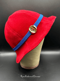 Image 7 of Red Wool Blend Mario Lined Hat