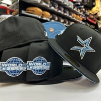 Image 2 of New Era 59Fifty Black Sky Blue WS05
