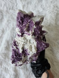 Image 10 of 2lb Candle Quartz Calcite Purple Fluorite Crystal Specimen with Stand